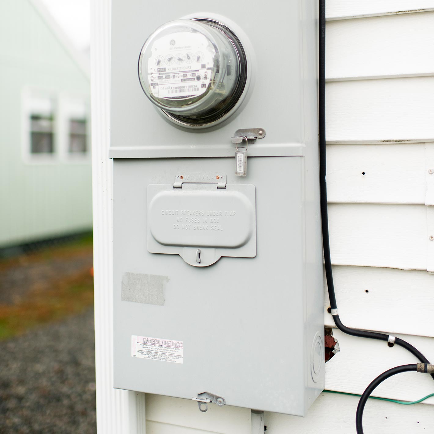 electric meter on side of house