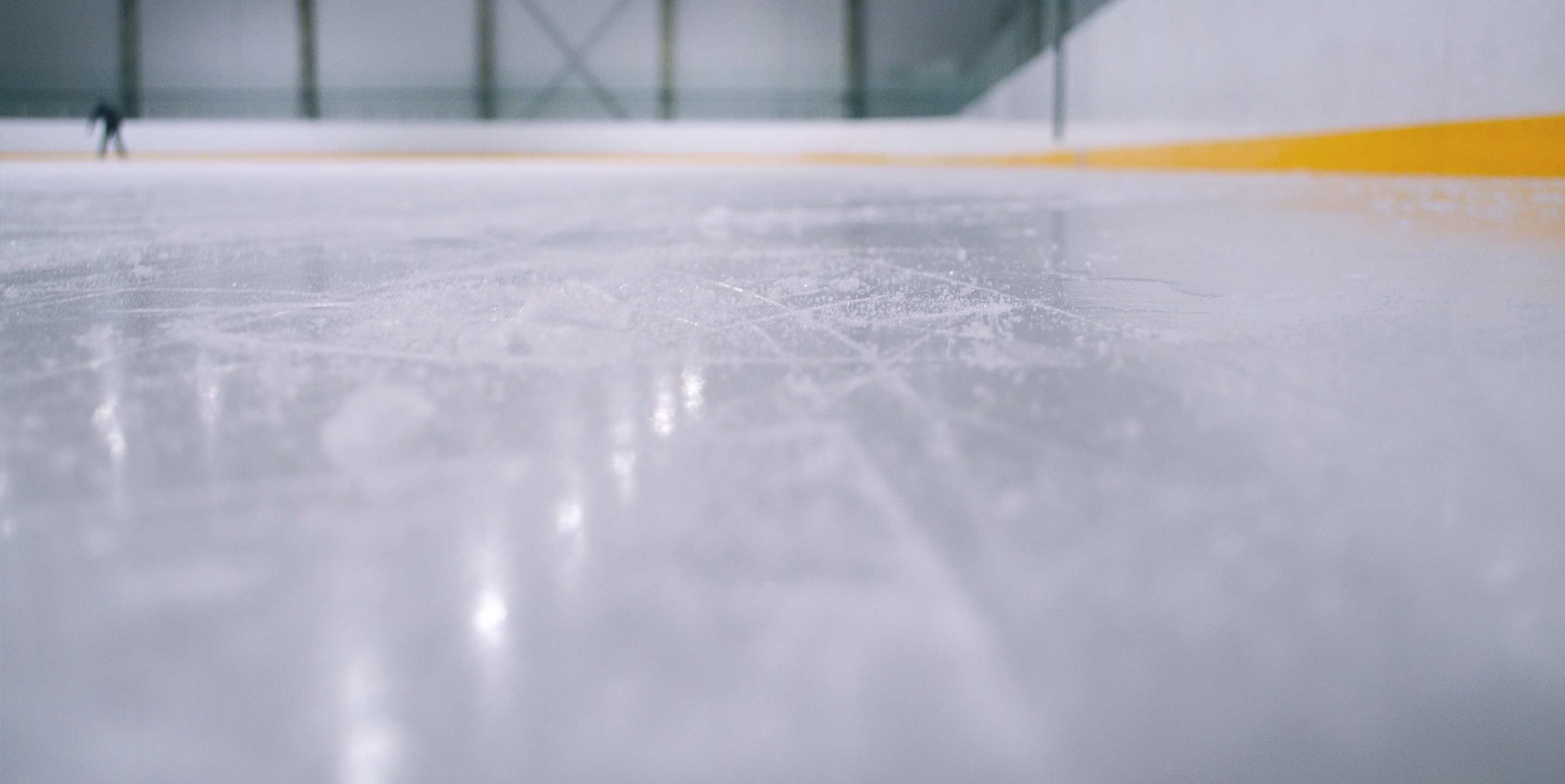close up of ice in ice rink