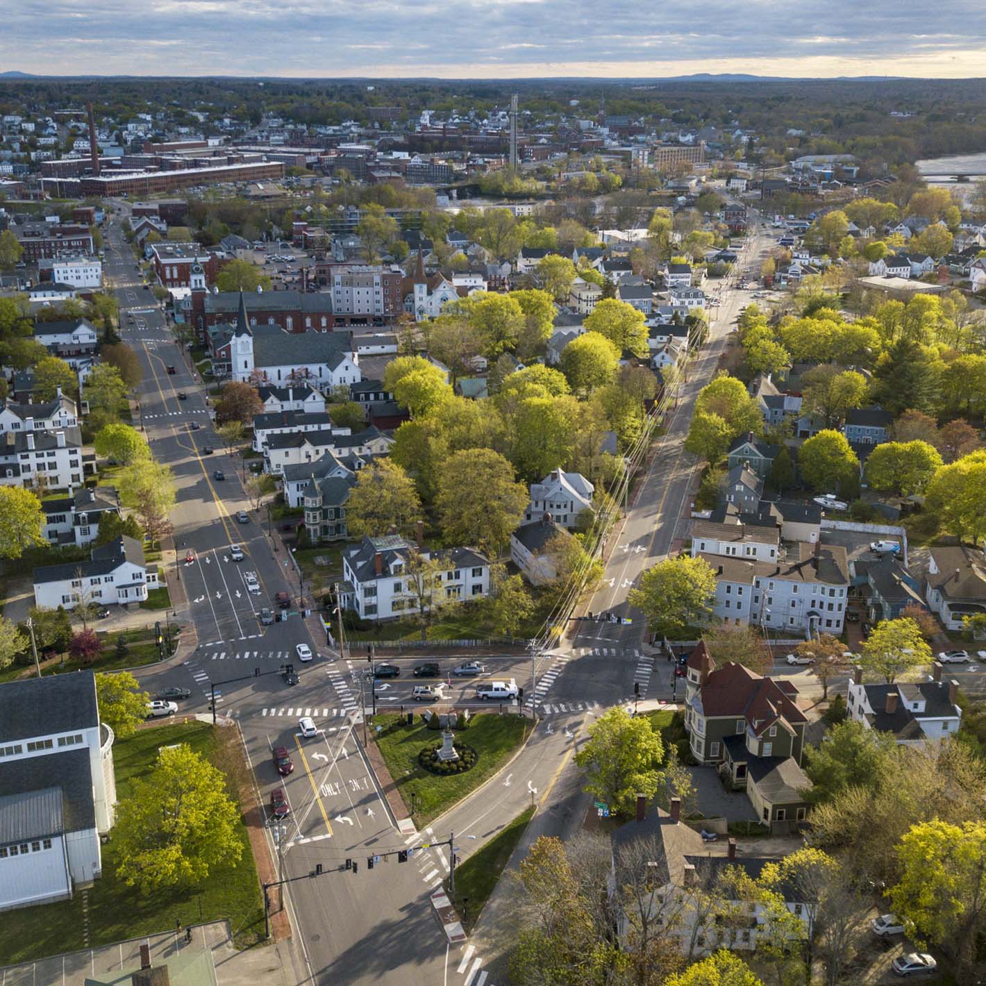 aerial view of the City of Saco