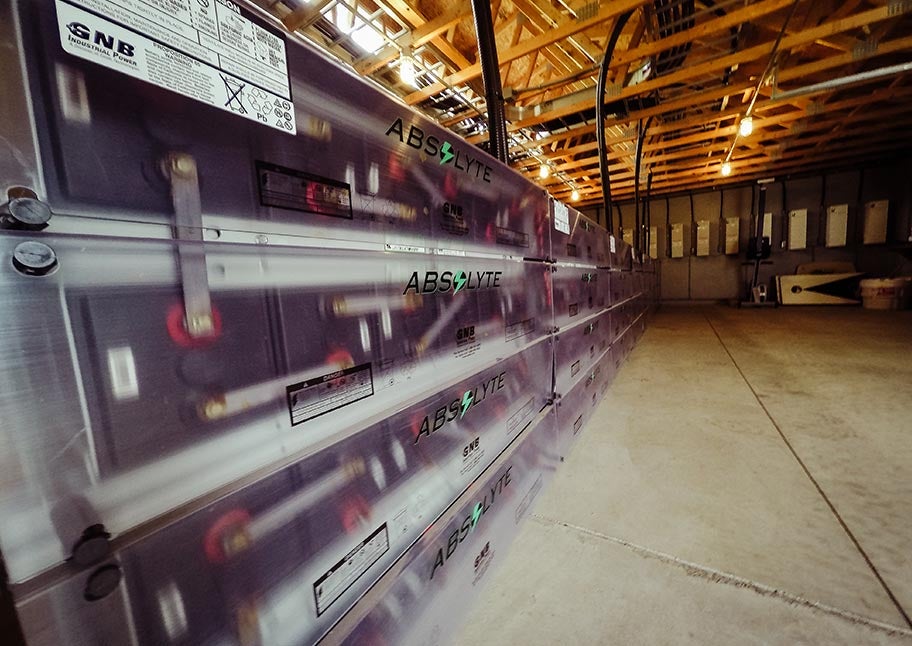 solar battery storage inside marine lab facility