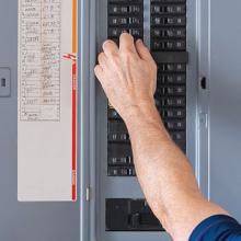 reaching into circuit breaker