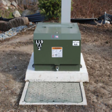 pad-mounted transformer free of surrounding obstructions